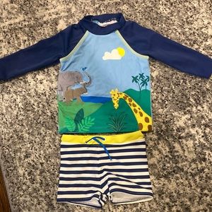 Baby Boden Infant Rash Guard Set size 6-9 months